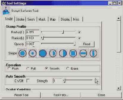   Tool Settings   Sculpt Surface